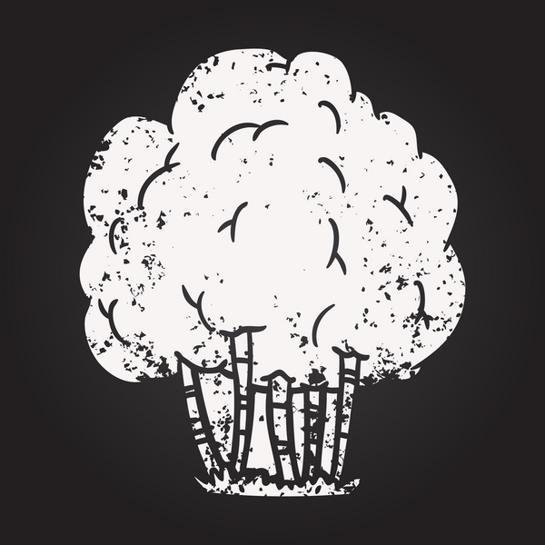 Bir insan tarafından çizilmiş bir ağacın karatahta çizimi