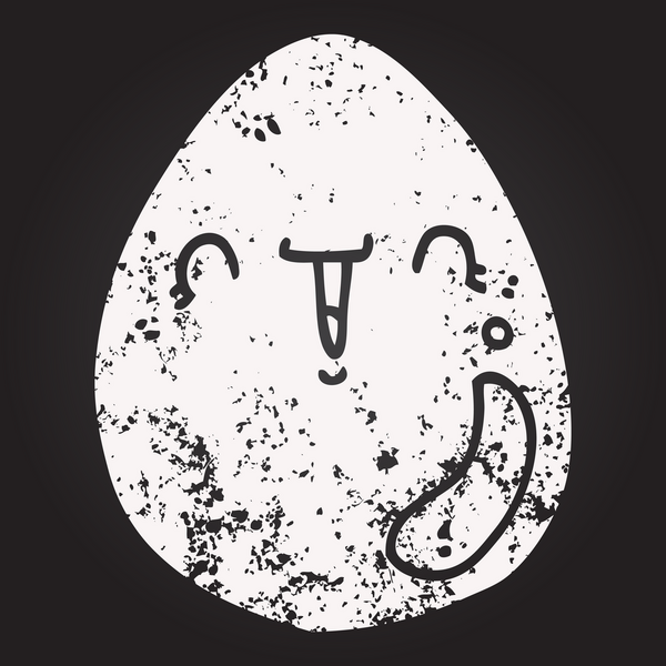 Bir insan tarafından çizilmiş karatahta karikatür yumurtası.