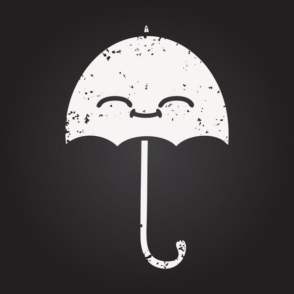 Bir insan tarafından çizilmiş şemsiye karikatürü.