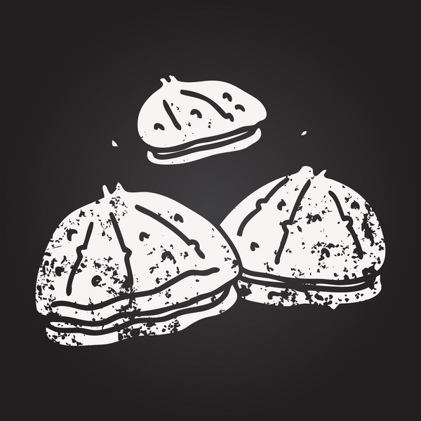 Karatahta tebeşir çiziyor. Bir insan tarafından çizilmiş taze istiridye.