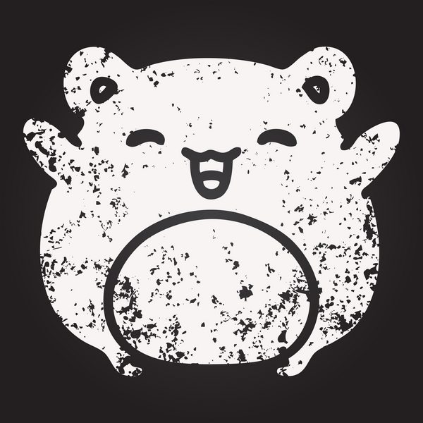 Bir insan tarafından çizilmiş şirin bir hamsterın karatahta karalaması.