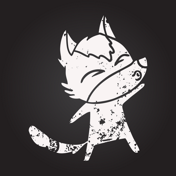 Karatahta tebeşir karikatür kurt bir insan tarafından çizildi.