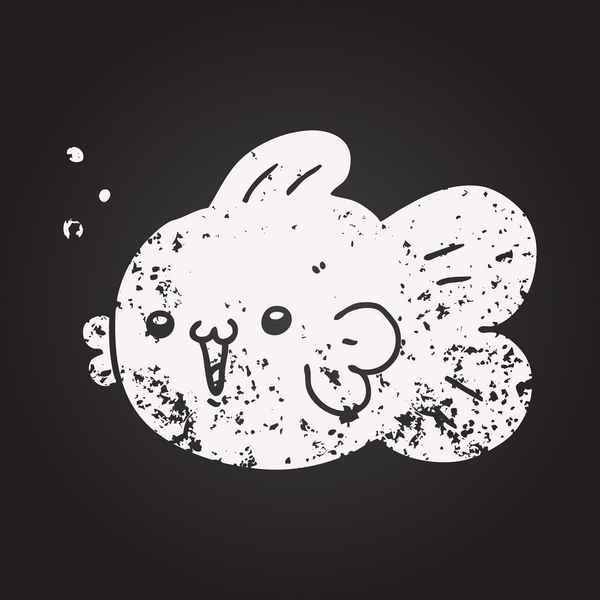 Bir insan tarafından çizilmiş karatahta karikatür balığı.