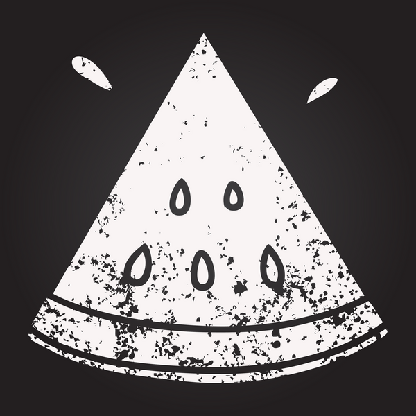 Karatahta tebeşiri bir insan tarafından çizilmiş garip karpuz karpuzu çiziyor.