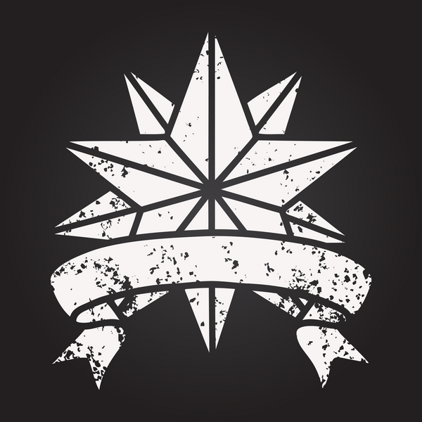 Bir insan tarafından çizilmiş bir yıldızın dövmesiyle geleneksel siyah çizgi dövmesi.