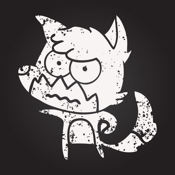 Tahta tebeşir karikatürü, bir insan tarafından çizilmiş tilki.