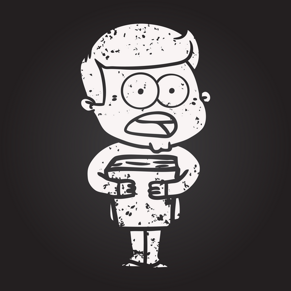 Tahta tebeşir karikatürü bir insan tarafından çizilen adamı şok etti