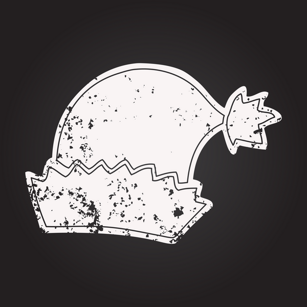 Bir insan tarafından çizilmiş karatahta karikatür noel şapkası.