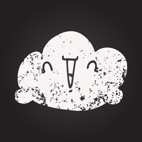 Bir insan tarafından çizilmiş kara tahta tebeşir karikatür bulutu