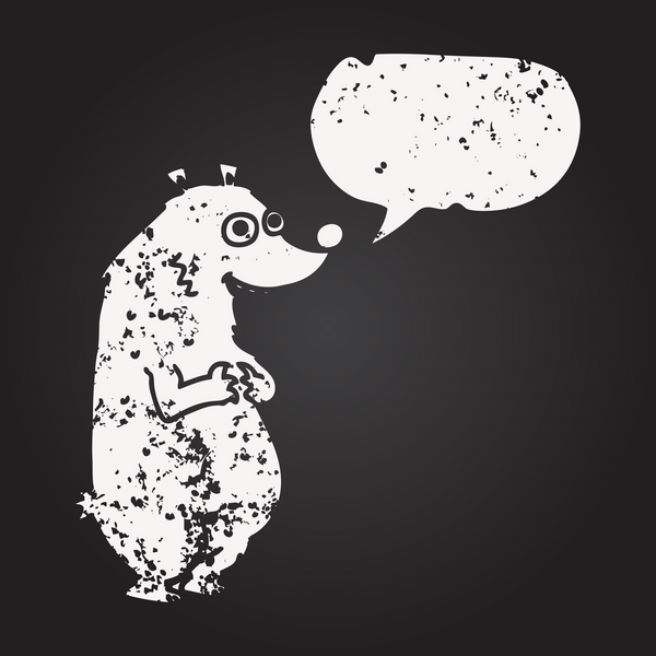 Tahta tebeşirle çizilmiş konuşma balonu bir insan tarafından çizilmiş.