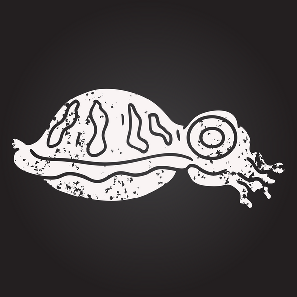 Bir insan tarafından çizilmiş karatahta mürekkep balığı karikatürü