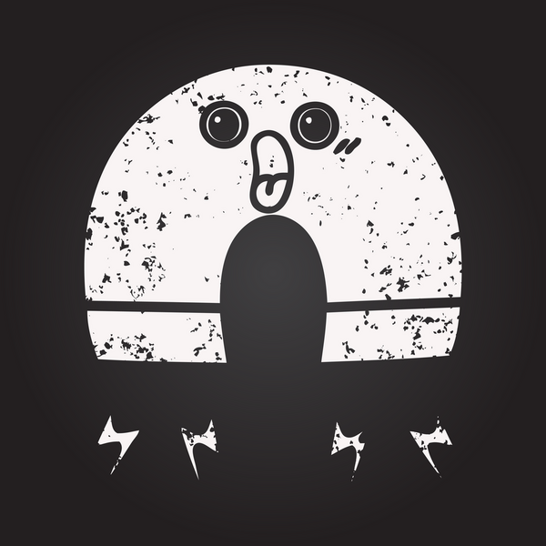 Bir insan tarafından çizilmiş mıknatıs karikatürü.