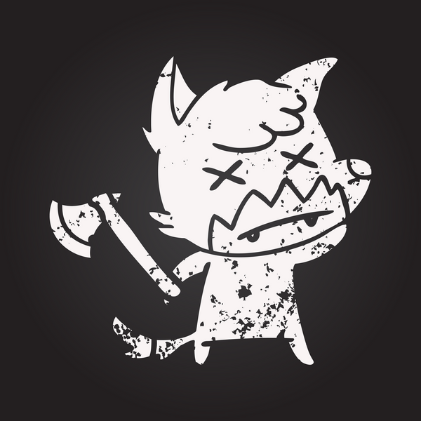 Bir insan tarafından çizilmiş karatahta karikatür ölü tilki