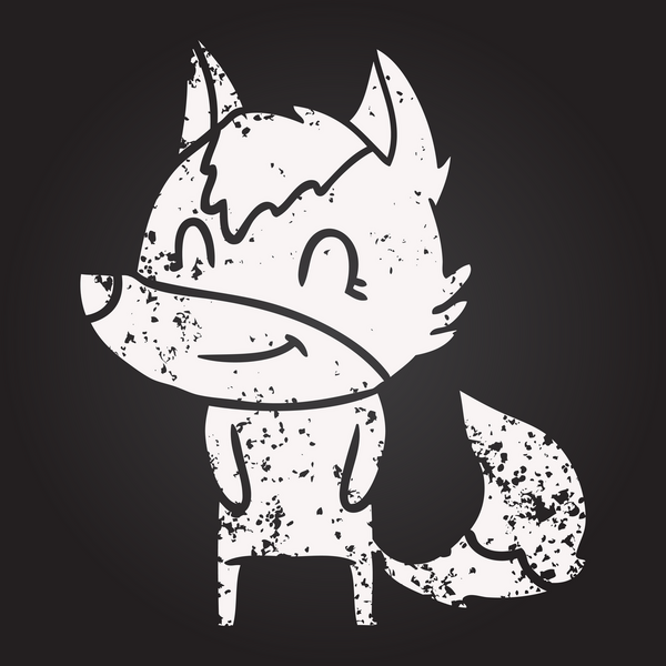 Bir insan tarafından çizilmiş kara tahta dostu çizgi film kurdu.