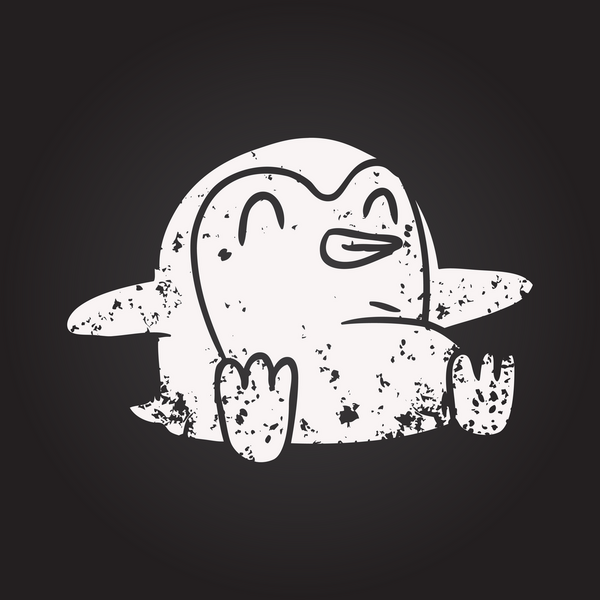 Bir insan tarafından çizilmiş bir penguenin karatahta çizimi