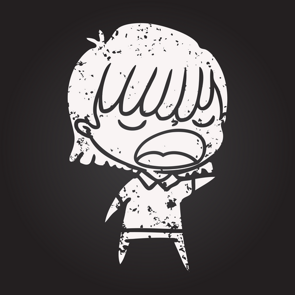 Karatahta tebeşirli kadın bir insan tarafından yüksek sesle çizilmiş konuşuyor.