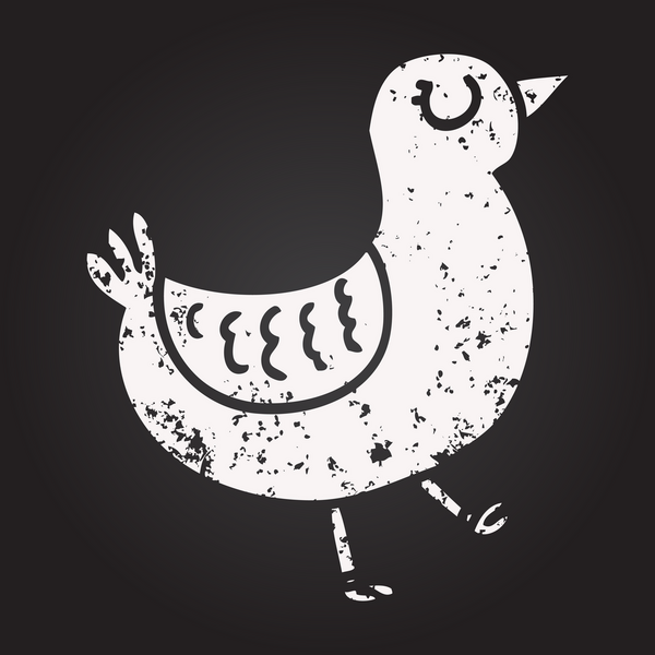 Bir insan tarafından çizilmiş siyah beyaz tebeşir.