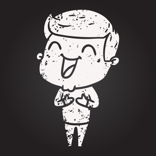 Karatahta tebeşirci bir insan tarafından çizilmiş gülüyor.