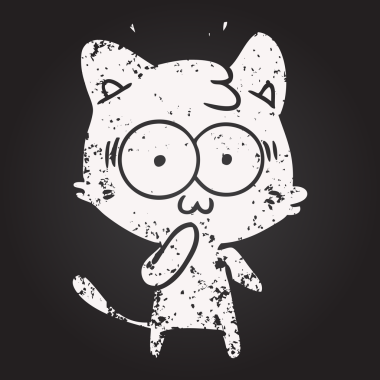 Karatahta karikatür bir insan tarafından çizilmiş sürpriz kedi