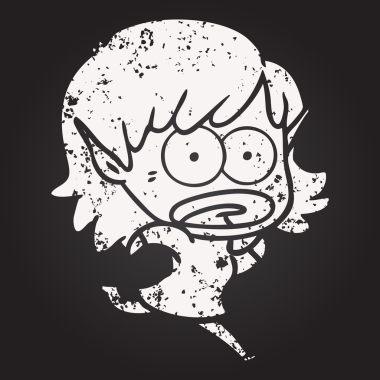 Tahta tebeşir karikatürü bir insan tarafından çizilmiş elf kızı şok etti.