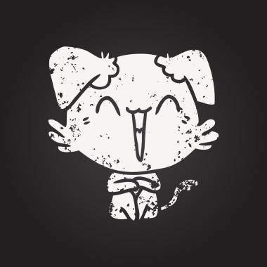 Bir insan tarafından çizilmiş küçük mutlu köpek çizgi filmi.