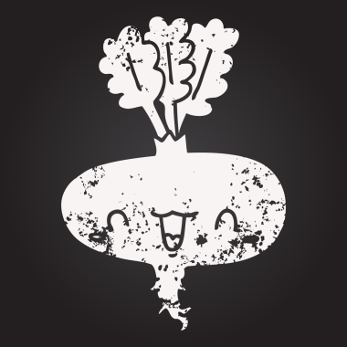 Bir insan tarafından çizilmiş karatahta şalgam.