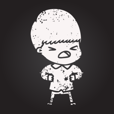 Tahta tebeşir karikatürü bir insan tarafından çizilen adamı strese sokuyor