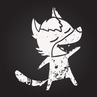 Karatahta tebeşirle çizilmiş kurt bir insan tarafından çizilmiş.