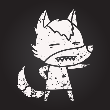 Karatahta tebeşirle çizilmiş kurt dişi bir insan tarafından çizilmiş.