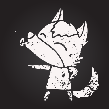 Karatahta tebeşir uluyan kurt bir insan tarafından çizilmiş.