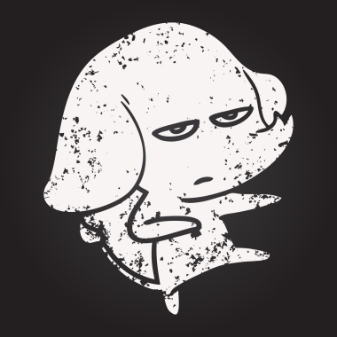 Karatahta tebeşiri bir insan tarafından çizilmiş karikatür fili.