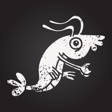 Karatahta tebeşiri bir insan tarafından çizilmiş tuhaf karikatür kerevitleri.