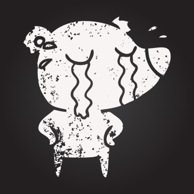 Karatahta tebeşiri bir insan tarafından çizilmiş ağlayan kutup ayısı.