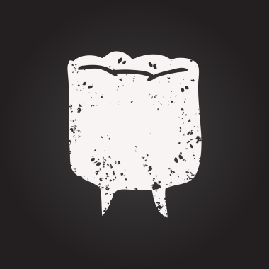 Bir insan tarafından çizilmiş kara tahta karikatür dişi.