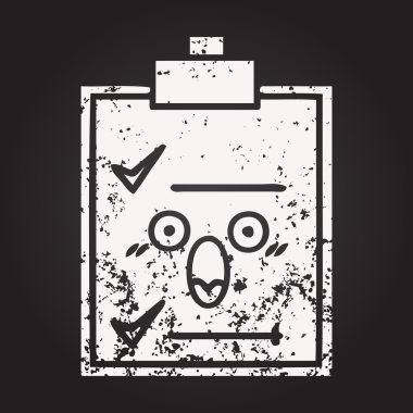 Bir insan tarafından çizilmiş bir kontrol listesinin karikatürü.