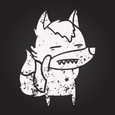 Karatahta tebeşirle çizilmiş kurt dişi bir insan tarafından çizilmiş.