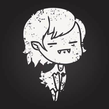 Karatahta tebeşiri. Bir insan tarafından çizilmiş ölümsüz vampir kız.