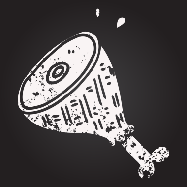 Karatahta tebeşirle çizilmiş et bir insan tarafından çizilmiş.