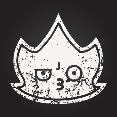 Tahta tebeşir bir insan tarafından çizilmiş bir ateşin karikatürü.