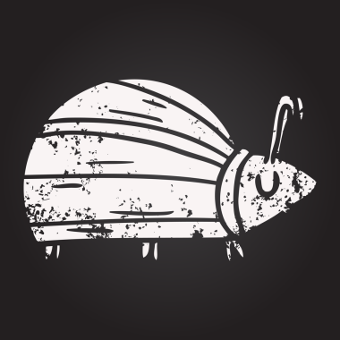 Bir insan tarafından çizilmiş kara tahta tebeşir komik çizgi film böceği