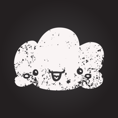 Bir insan tarafından çizilmiş kara tahta tebeşir karikatür bulutu