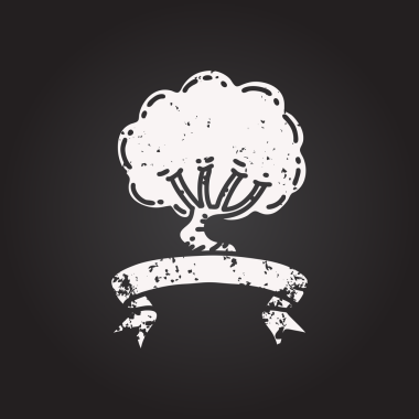 Siyah dövmeli kara tahta parşömen afişi bir insan tarafından çizilmiş.