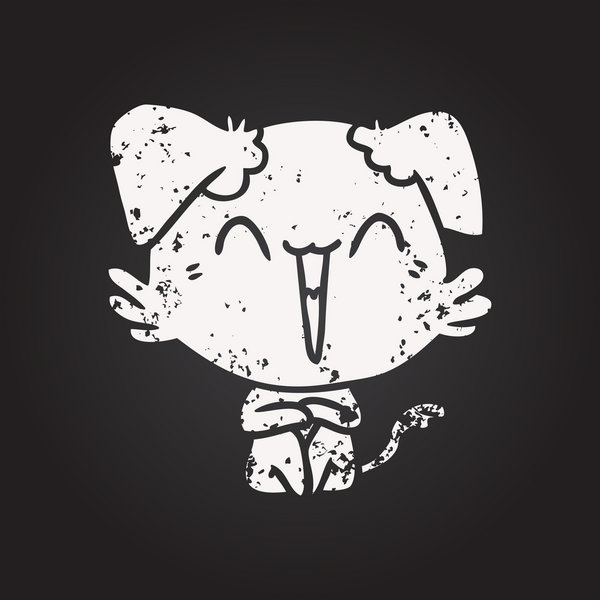 Bir insan tarafından çizilmiş küçük mutlu köpek çizgi filmi.