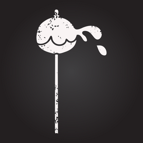 Karatahta tebeşiri bir insan tarafından çizilmiş tuhaf bir karikatür elma şekeri.