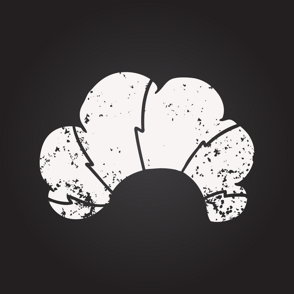 Bir insan tarafından çizilmiş karatahta karikatür palyaço peruğu.