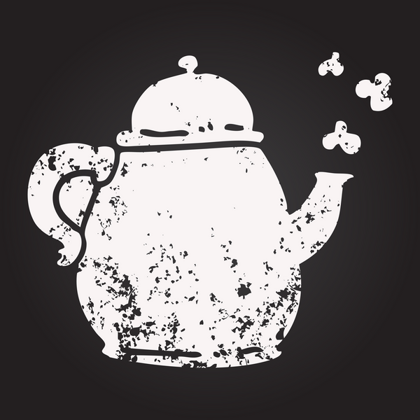 Kara tahta tebeşir siyah beyaz çizgi film karakteri bir insan tarafından çizilmiş.