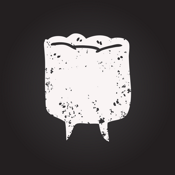 Bir insan tarafından çizilmiş kara tahta karikatür dişi.