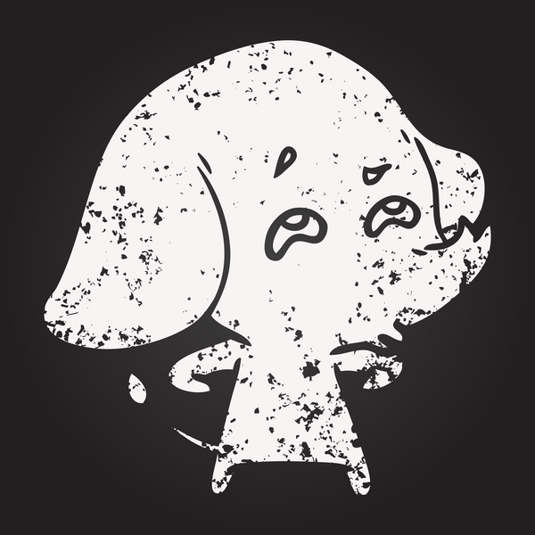 Bir insan tarafından çizilmiş karatahta karikatür fili.