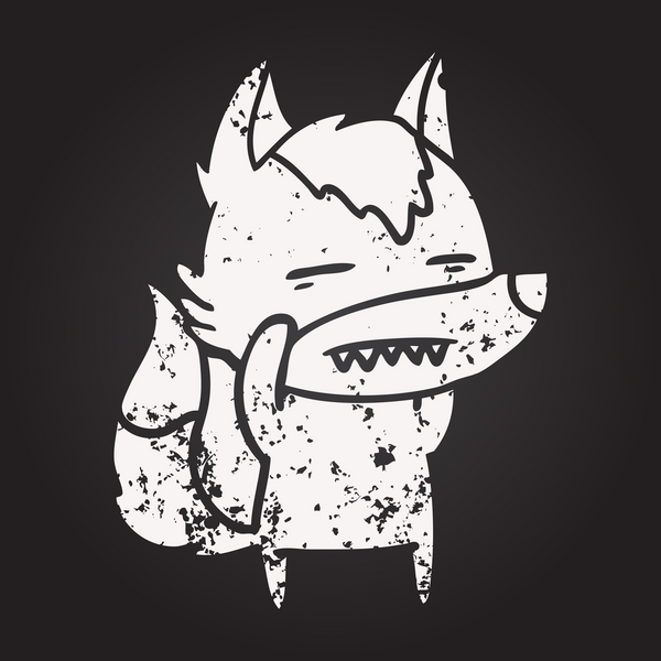 Karatahta tebeşirle çizilmiş kurt dişi bir insan tarafından çizilmiş.