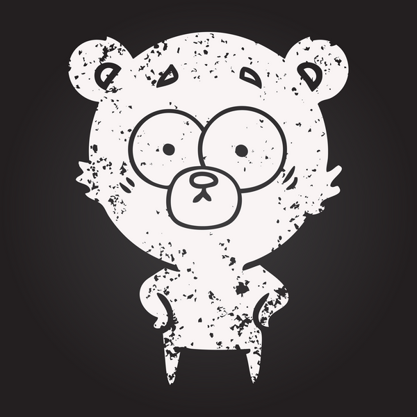 Karatahta tebeşirle bir insan tarafından çizilmiş ayı karikatürü